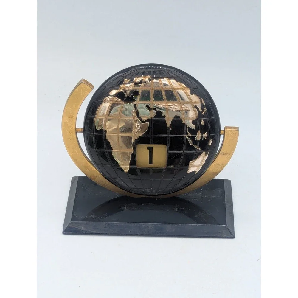 VERY MID-CENTURY (As seen on Mad Men) Perpetual Date GLOBE Calendar -Promo Item